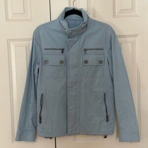 J.Hilburn Custom Light Blue Utility Jacket Zip Hood Mens
